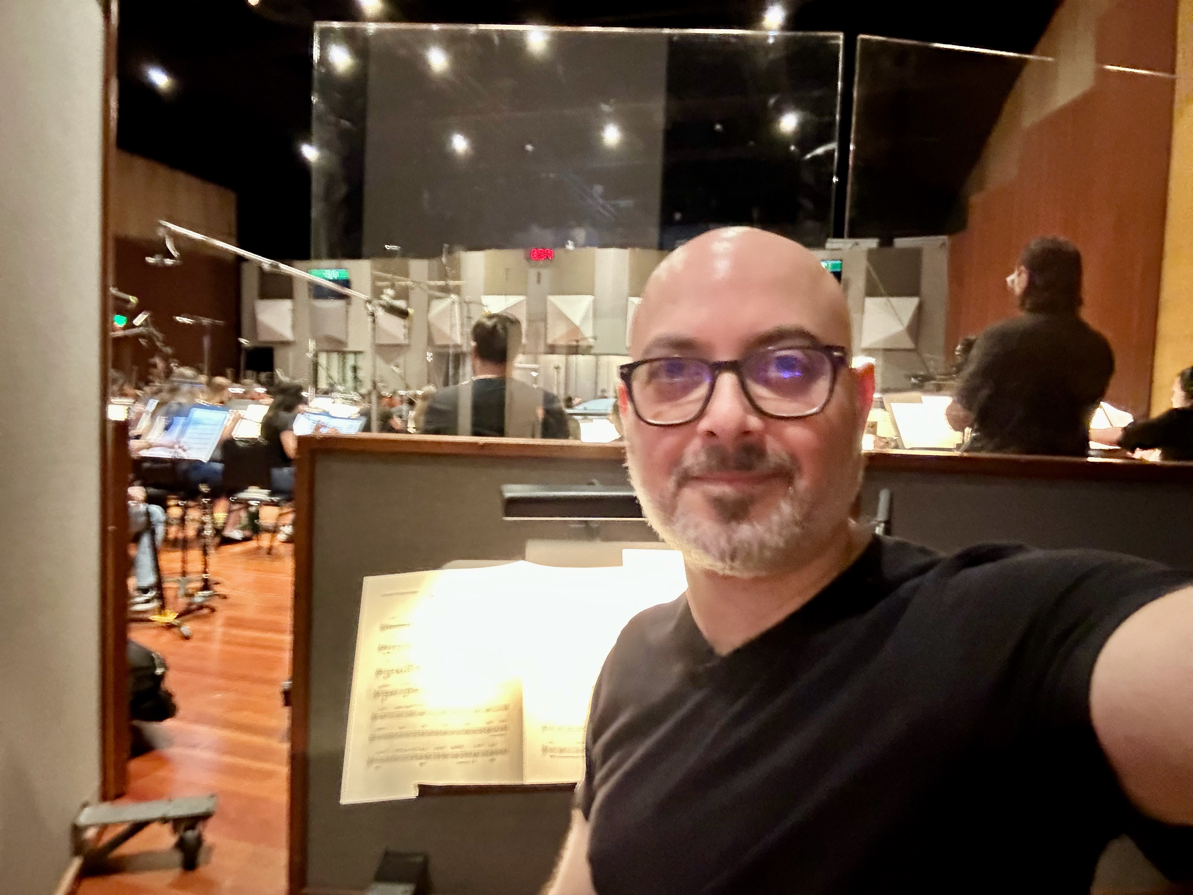 Warner Bros session for music by Nan Schwartz, Arturo Sandoval and others